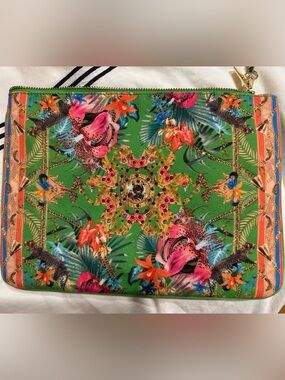 CAMILA ( Australian brand) Green Tropical Print Zip pouche.